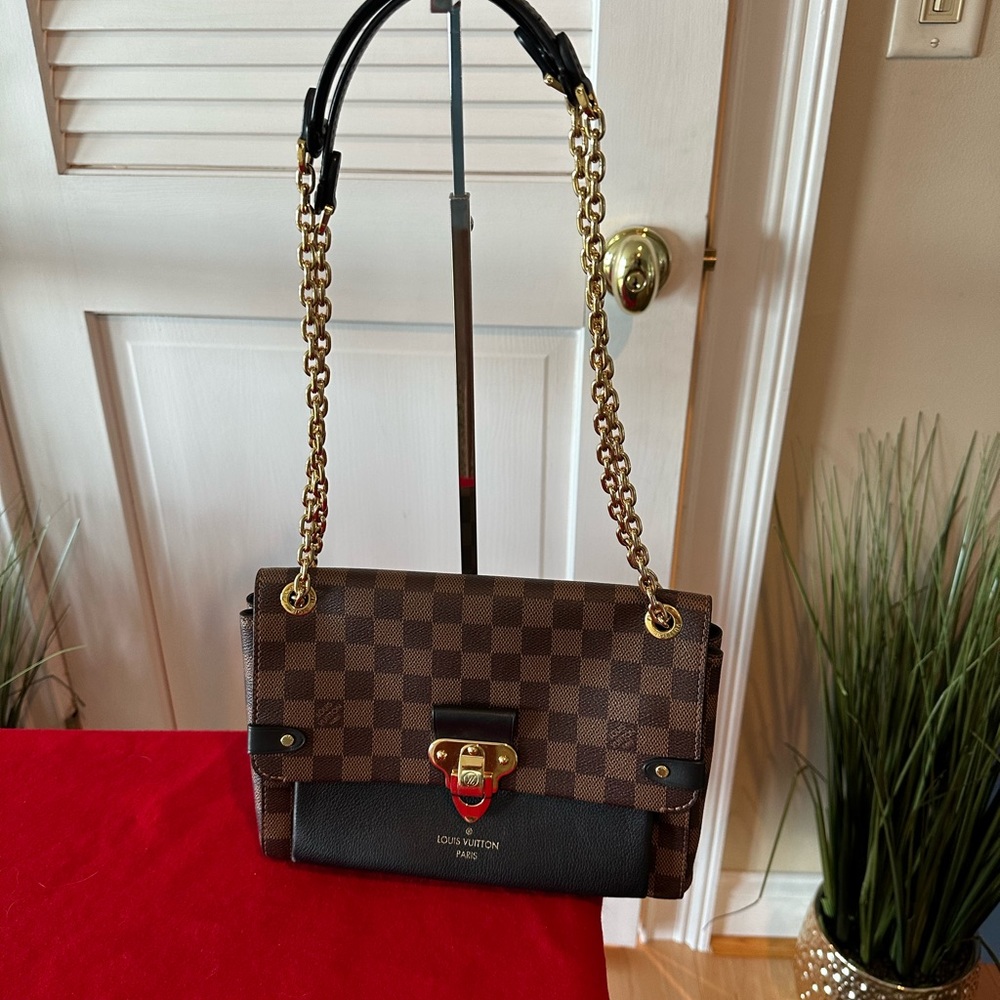 AUTHENTIC LOUIS VUITTON DAMIER EBENE VAVIN PM BLACK BAG.